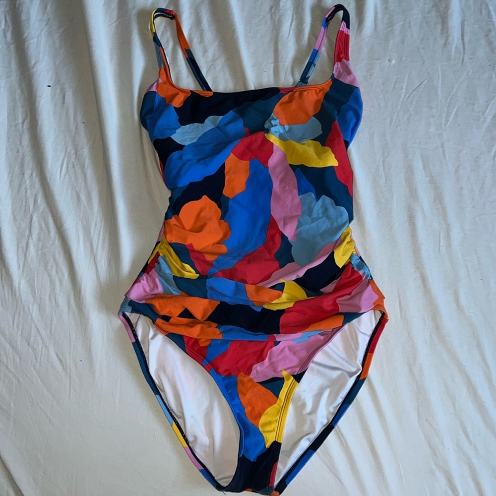 Nautica Bold Colorblock Abstract One-Piece Swimsuit